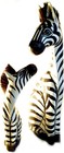 2 Pc 20 In Zebra Mother Baby Wood Sculpture Statue African Art Handmade Set