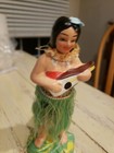 Vintage 1950s 7    Hula Dancer W ukulele Chalkware Nodder Bobble Japan Made Aloha