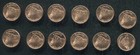 Easter Island Set Of 12 Coins 1 Peso 2021 Moai Statue Copper 14mm Unc