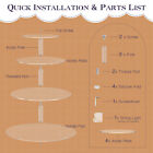 Round Cupcake Stand 4 Tier Acrylic Cupcake Display Tower Led String Light Pastry
