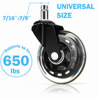 Set Of 5 Office 3 Inch Chair Caster Rubber Swivel Wheels Replacement Heavy Duty