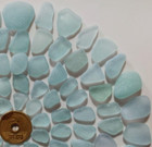Japanese Sea Glass Surf-tumbled Beach Glass  Aqua Blue  1 2cm 123g  100pcs