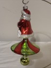 Vintage Jumbo German Blown Glass Hand Painted Santa Claus Ornament