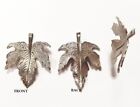 6 Vintage Silver Plated Steel Maple Leaf 32mm  Stamping Finding Pendants 5404
