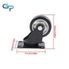 4 X 3 Inch Swivel Caster Wheels Heavy Duty Plate Casters With No Brakes Black