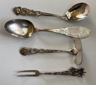 Mixed Lot Of Antique 800   835 Coin Silver   spoons   Footed Cup   105 4 Grams