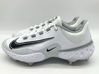 Nike Alpha Huarache Elite 4 Low Men s Size 10 White Metal Cleats Fd2745-100