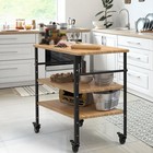 Kitchen Island Trolley Cart Utility Dining Storage Cabinet Dish Serving Rack