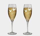 Love Birds Personalized Set Of 2 Champagne Glass With Box  Flutes Wedding