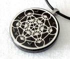 Orgonite Necklace Silver Metatron Cube Black Tourmaline Shungite Emf Protection