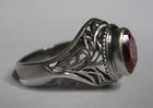 Perfect Vintage Ussr Silver 875 Awesome Ruby Super Ring