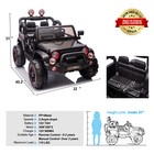 Black 2 Seater 12v Electronic Kids Ride On Car Truck With 3 Speed led mp3 remote