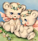 Vtg Margaret Holbrook Child Suitcase Doll Clothes Toy Case 1950s Bears Bunny A  