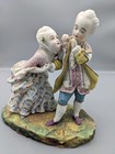 Antique 1800s French Jean Gille Little Couple Porcelain Figurine 8 