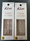  2pk  kiss bare But Better nude glue On Nails  24 Nails Per Pack medium
