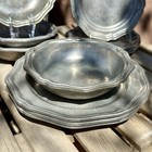 Wilton Pewter Vtg Lot Of 11 Scalloped Edge Asstd Rustic 7-plates 4-bowls Read