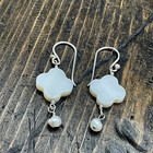 Barse Pretty Petal Earrings- Freshwater   Mother Of Pearl- Sterling Silver- Nwt