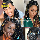 245pcs Luxurious Gold Hair Jewelry - Dreadlock Accessories  Beads For Braids  Lo