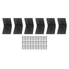 6 Pcs L Pergola Bracket Corner Brace Joint Right Angle 4x4x3-1 8 Inch Steel