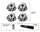 4 Of Chrome Rear Axle Wheel Covers W  Hub Caps 33mm Lug Nuts Screw-on