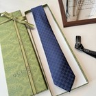 Gucci Gg Monogram Silk Necktie   navy   blue Web Detail Men   s Formal Tie