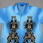 Cool J Shirt Mens Xl Blue Vintage Warrior All Over Print Y2k Polyester Logo