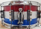 Ludwig Classic Maple Banded Sparkle Red silver blue 6 5x14  Snare Drum   Dealer