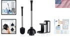 Toilet Plunger And Bowl Brush Set  Stainless Steel 2-in-1 Cleaner Combo