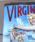 Vintage Virginia Cigarettes Tobacco Metal Tin Advertising Ad Sign 21x13 