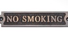 Vintage Antique Copper    no Smoking  Door Sign Plaque Wall Mount Office