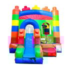 Commercial Inflatable Bounce House Water Slide Building Block Combo No Blower