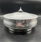 Mid Century Modern Lidded Serving Dish Chrome Atomic Vintage