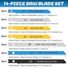 14pcs U-shank Jig Saw Blade Set universal Jigsaw Blades For Wood for Blue
