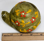 Vintage 1976 Snail Coin Bank Handmade Signed Quirky Retro 70s Avocado Green