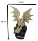 Gothic Exo Skeleton Dragon On Rock Cavern With Colorful Led Light Figurine