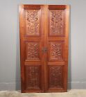 67  Tall Pair Of French Antique Doors Carved Panels Solid Walnut Wood