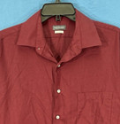 Van Heusen Regular Fit Wrinkle Free Burgundy Twill Button-up Dress Shirt Sz 16 5