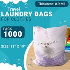 Disposable Travel Laundry Bags Drawstring Ties 1000 Count 18 X 19 X 4 In