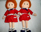 2 Vintage Knickerbocker 1982 Plush 15  Annie Dolls W  Dog Sandy In Pocket