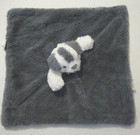Blankets   Beyond Puppy Dog Gray White Security Blanket Plush Baby Lovey