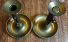 Antique Hand Made Brass Candlesticks With Push Up Set Of 2