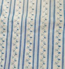 Vtg Pillow Ticking Fabric Blue Stripe Floral Cotton 4 Yd Nos Bedding Htf Craft