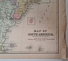 Antique 1887 Map  South America W Inset Of Panama  Rare Chromolithograph