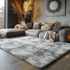 Shag Area Rug 4x6 Ultra Soft Fluffy Tie-dye Grey Non-slip Bedroom Living Room