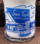 Vintage Sun Tan Hotel Court Biloxi  Miss  Restaurant Water Glass  mississippi 