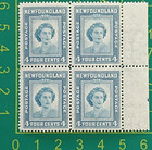 Newfoundland Stamps 1941  269 block Of 4 wm Inverted And Reversed  pos 4   Mnh