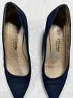 Vtg St John Italian Pumps Black Suede Pointed Toe Women Sz 5 5b Block Med Heel