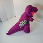 Vintage 1992 Fisher Price Puffalumps Dino Roars Purple 12  T-rex Dinosaur Plush