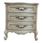 Vintage French Provincial Carved Painted Lamp End Table Night Stand A