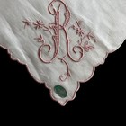 Vintage Madeira Hanky Handkerchief Monogram R Pink With Label